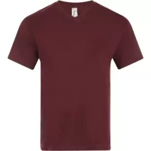 Image of SOLS Mens Victory V Neck Short Sleeve T-Shirt (L) (Oxblood)
