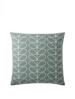 image of Orla Kiely Small Linear Stem Reversible Cushion - Duck Egg