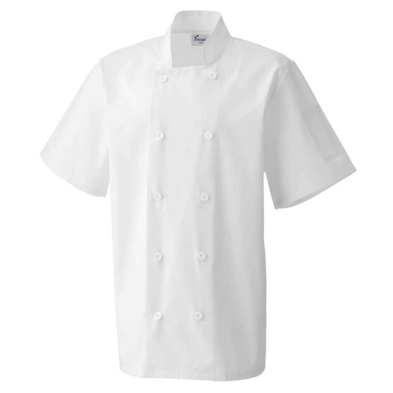 Image of Premier Premier Men Short-Sleeved Chef Jacket in White Size: 5X-Large White 5XL Male 5063693786618