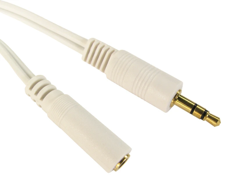 Image of Cables Direct Cables Direct 3.5mm - 3.5mm M/F 2m audio cable 3.5mm White 2TT-102WHT