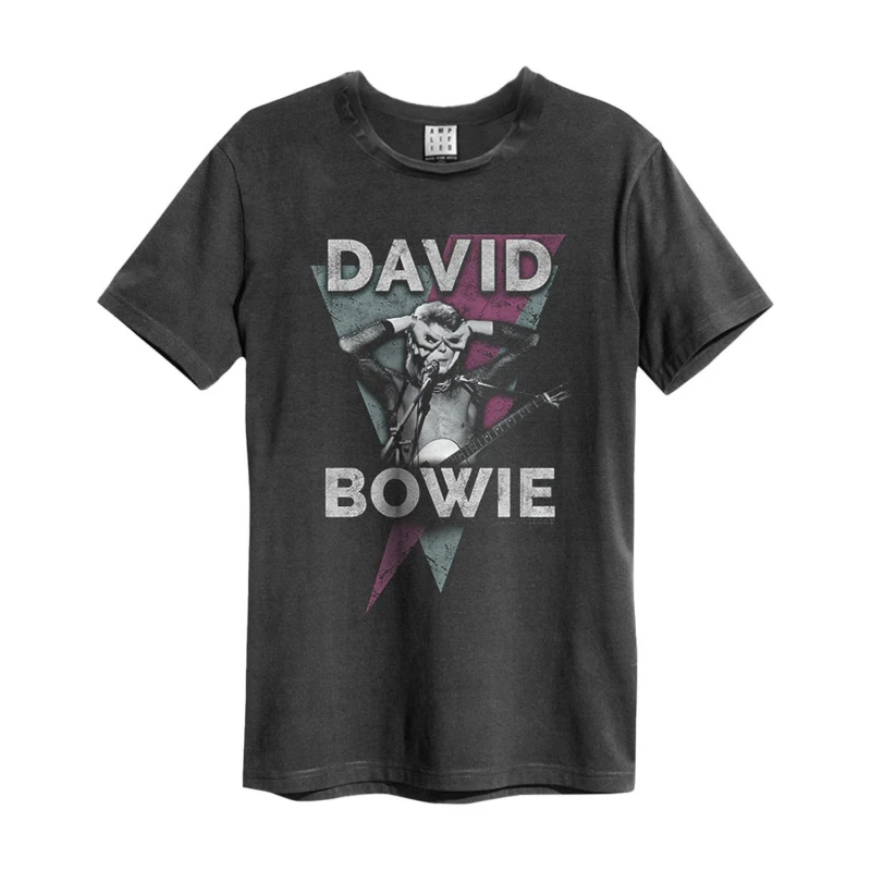 Image of Amplified Amplified Men Look Into My Eyes David Bowie T-Shirt in Charcoal Size: X-Small Charcoal XS Male 5063238050785