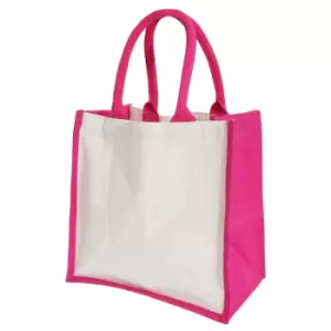 Image of Westford Mill Printers Midi Jute Bag (14 Litres) (Pack of 2) (One Size) (Fuchsia)