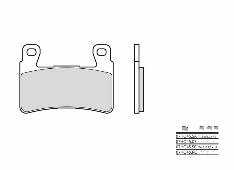 Image of Brembo S.p.A. Street Carbon Ceramic Brake pads - 07HO4507