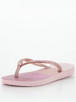 Image of Havaianas Slim Palette Glow Flip Flop Sandal - Pink, Size 10-11 Younger
