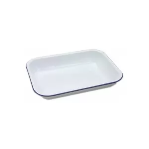 image of Falcon Enamel Bakepan - Traditional White 28cm x 23cm x 4.5D