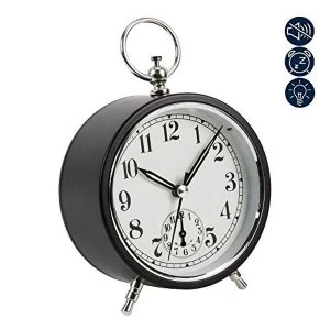 image of Retro Alarm Clock Sweep Movement - Black