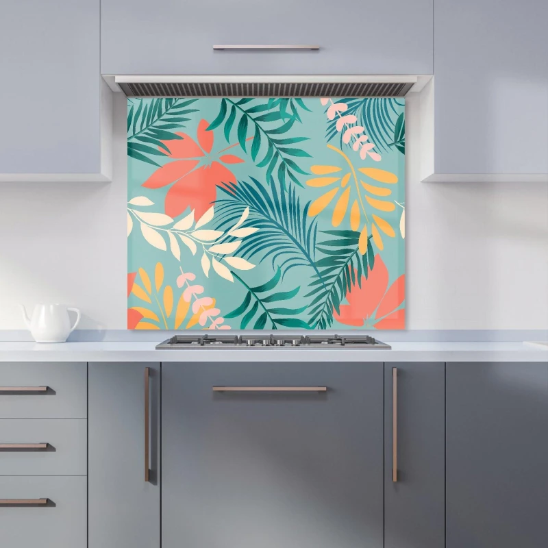 Image of Warren Reed - Designer Paint Splash Kitchen Splashback in Blue Size: 600mm x 750mm Blue Unisex 600mm x 750mm
