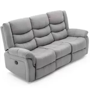 Image of Seattle Fabric 3 Seater Electric Sofa - Grey