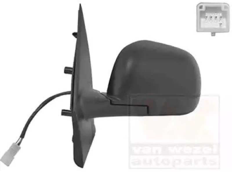 Image of VAN WEZEL 1566807 Wing mirror * HAGUS * Left, black, Heatable Outside Mirror (50)