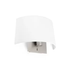 Volta 1 Light Indoor Wall Lamp White, Satin Nickel, E27