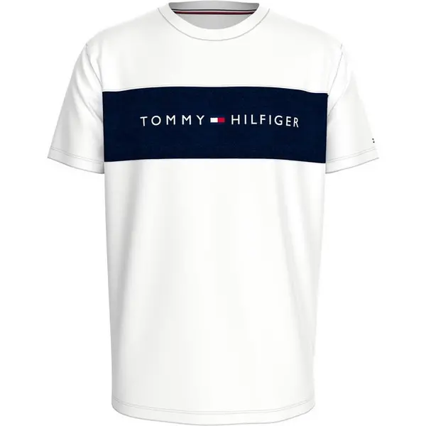 Image of Tommy Hilfiger Cotton Panel T-Shirt. Regular Fit T-Shirts S White 54677201350