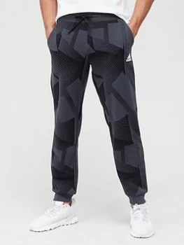 Image of adidas Badge Of Sport Graphic All Over Print Sweat Pants - Grey/Black, Grey/Black Size M Men