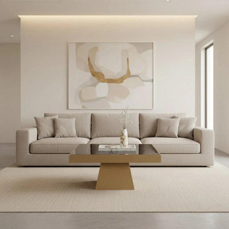 Image of Orsina Carlox Square Gold Finish Coffee Table