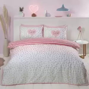 image of Dalmation Blush Double Duvet Cover Set Bedding Bed Quilt Set