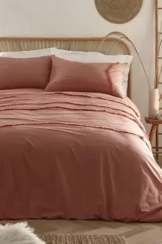 Image of 'Tabitha' 100% Relaxed Cotton Duvet Cover Set With Tassel Fringing