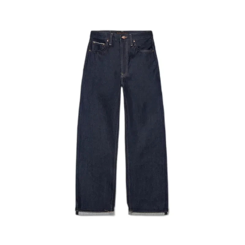 Image of Nudie Jeans Loose Womens Jeans Nudie Jeans Clean Eileen Dry Twilight Selvage Bleu Female 29x34