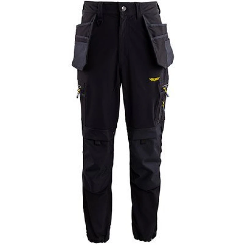Image of Trojan Trojan Tech Mens Black Cargo Trousers with Holster Pockets XL 18L5506