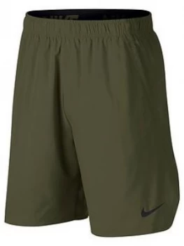 Image of Nike Training Flex Woven Shorts Olive Size 2XL Men