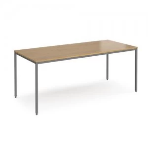Image of Rectangular flexi table with graphite frame 1800mm x 800mm - oak