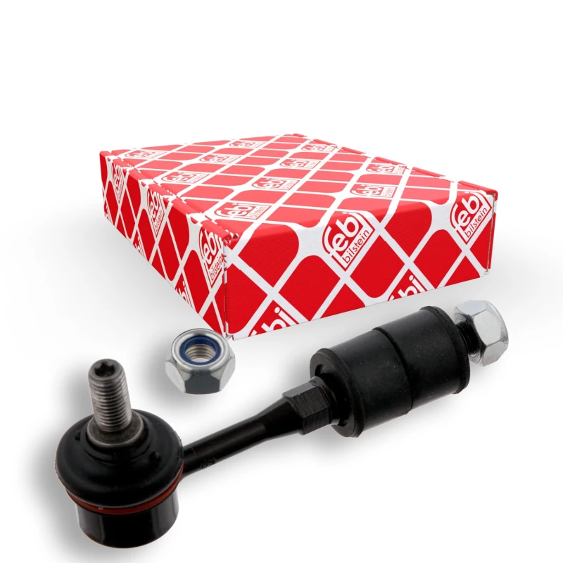 Image of FEBI BILSTEIN 32870 Anti-roll bar link OE Turbo NEW, Rear Axle Right, with rubber mounts Steel Link Stabiliser (3229)
