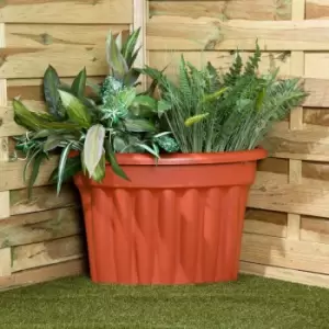 image of Wham Vista Terracotta Recycled Plastic Corner Planter 49cm 4 Pack Garden & Outdoor