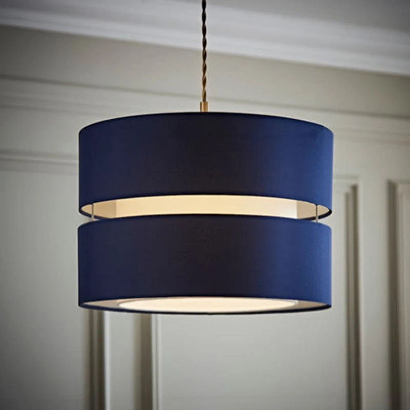Image of ValueLights Sophia Easy Fit Large Light Lamp Shade Navy
