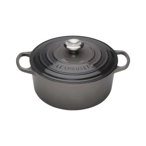 image of Le Creuset Signature Cast Iron Round Casserole 20cm Flint