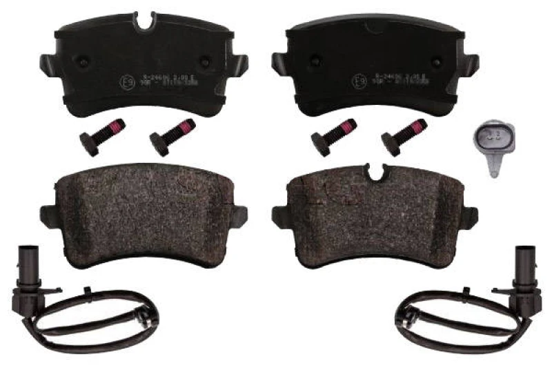 Image of SWAG 30 11 6016 Brake pad set Rear Axle, incl. wear warning contact, with bolts/screws Brake Pad Set,disc brake (402)