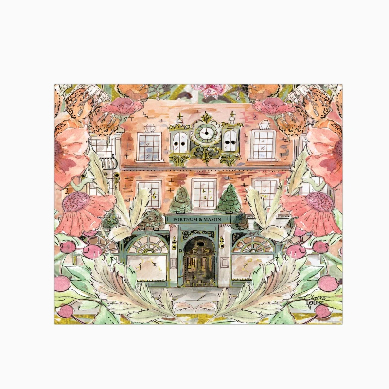 Image of Claire Louise Fortnums In Full Bloom Glass Kitchen Splashback Size: 600mm x 600mm Multicolor Unisex 600mm x 600mm