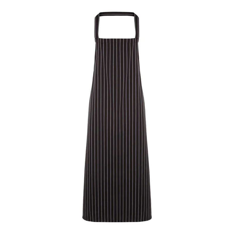 Image of Premier Striped Woven Full Apron Black unisex