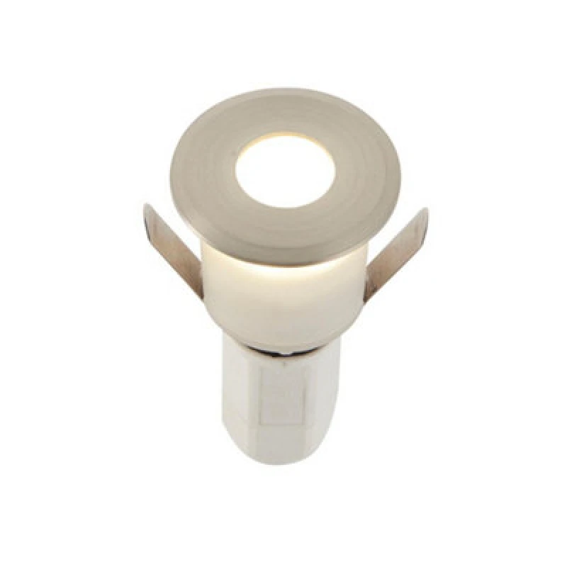 Image of Netlighting Hades LED Outdoor Recessed Ground Decking Light Satin Nickel Effect Plate 4000K IP67 Grey