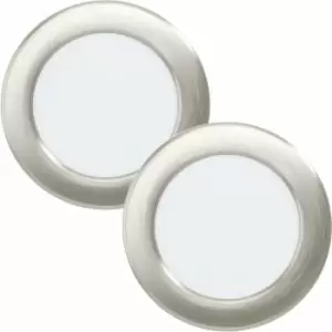 Image of Loops - 2 pack Wall / Ceiling Flush Downlight Satin Nickel Steel 5.5W Built in led