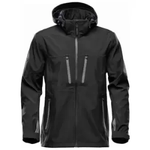 image of Stormtech Mens Patrol Hooded Soft Shell Jacket (S) (Black/Carbon)