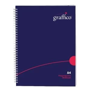 image of Graffico Hard Cover Wirebound Notebook 160 Pages A4 500-0510