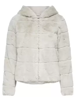 Image of ONLY Fur Look Short Jacket Women Beige