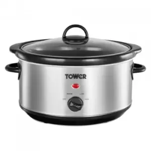 Image of Tower T16039 3.5 Litre Slow Cooker - Stainless Steel
