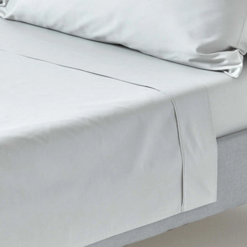 Image of Homescapes Silver Grey Egyptian Cotton Flat Sheet 200 Tc, Double