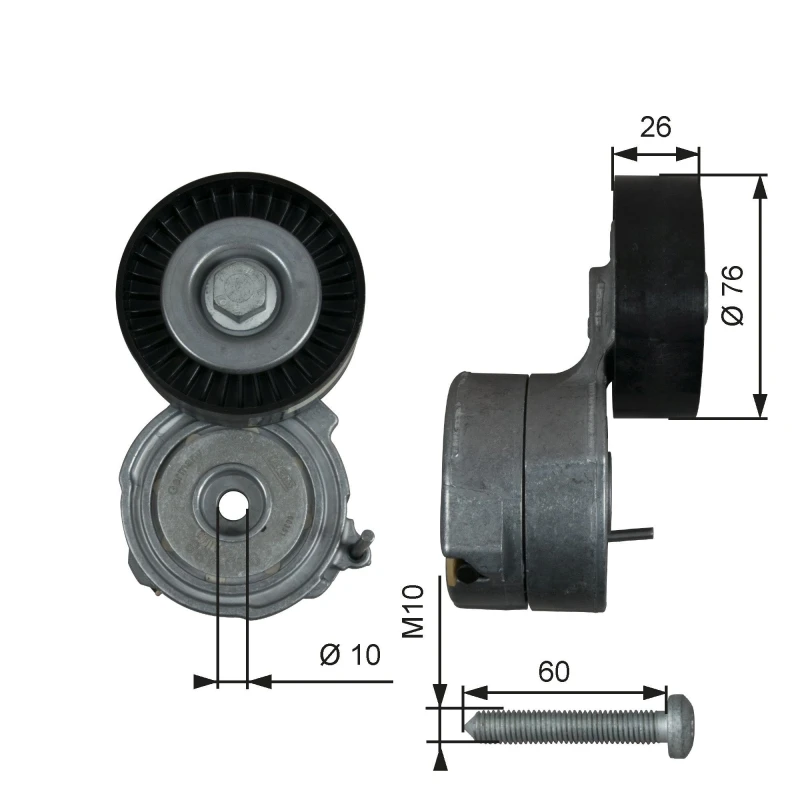 Image of GATES Tensioner pulley GATES T38423