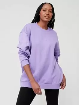 Image of adidas Sportswear All Szn Crew Sweatshirt - Violet, Violet, Size L, Women