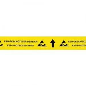 Image of ESD tape 1 Rolls Yellow Black L x W 15 m x 70 mm BJZ