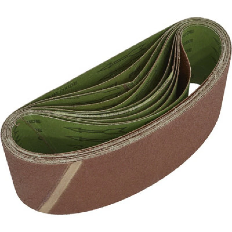 Image of Loops 10 PACK - 100mm x 610mm Sanding Belts - 80 Grit Aluminium Oxide Cloth Backed Set Multi