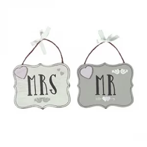 Image of Love Story Set of 2 Mr & Mrs Plaques