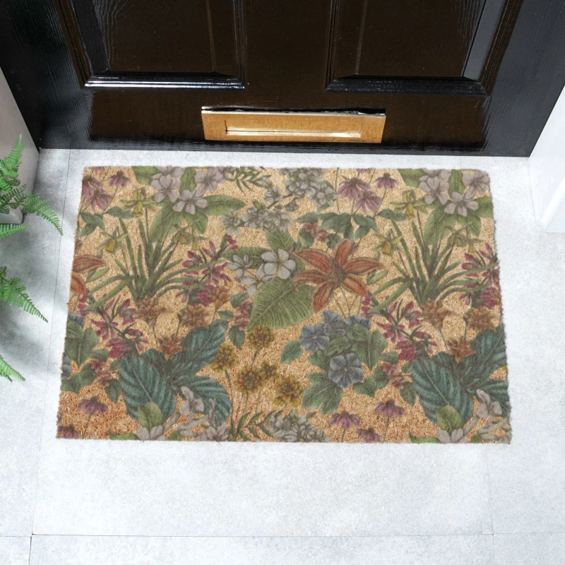 Image of Artsy Mats Language of Flowers x Celia Battaini Doormat (60 x 40cm) Brown unisex