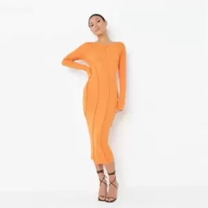 Missguided Seam Crew Neck Midaxi Dress - Orange