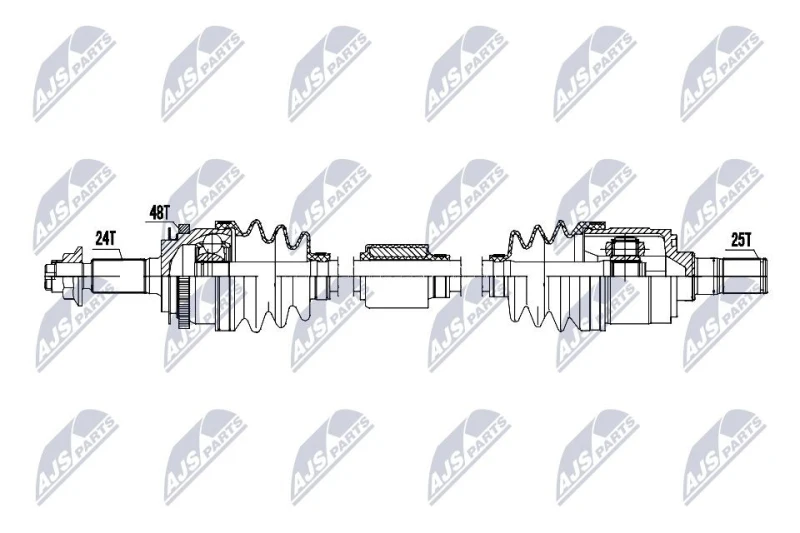 Image of NTY NPW-KA-402 Drive shaft Manual Transmission, Front Axle Right Drive Shaft (13)