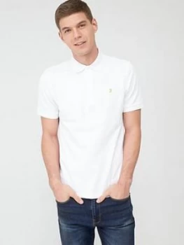 Farah Blanes Pique Polo Shirt - White