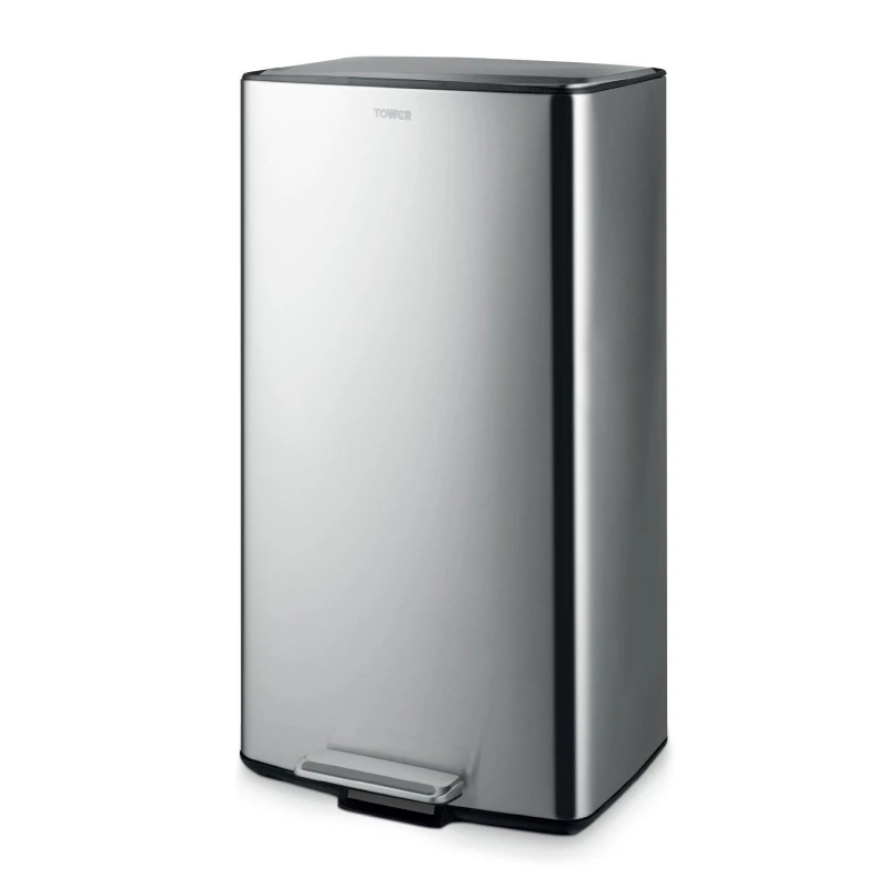 Image of Tower 40L Rectangular Pedal Bin Bins Medium Silver 71838711390