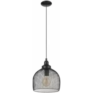 Image of Hanging Ceiling Pendant Light Black Wire Mesh Shade 1 x 60W E27 Feature Lamp