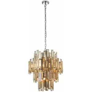 image of Loops - Ceiling Pendant Light Chrome Plate & Champagne Crystal 12 x 40W E14