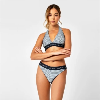 Jack Wills Popler Halter Neck Bikini Top - Navy Stripe